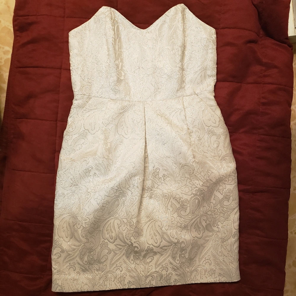 UO Silence & Noise Brocade Strapless Mini Dress